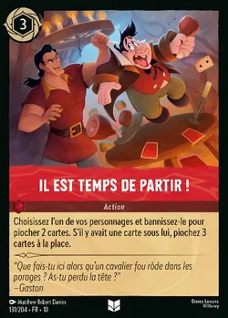 Il est temps de partir !
