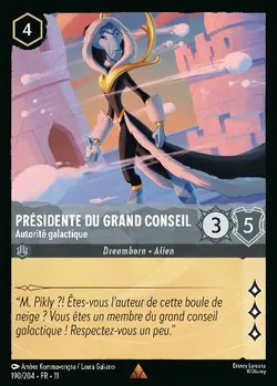 Présidente du Grand Conseil - Autorité galactique